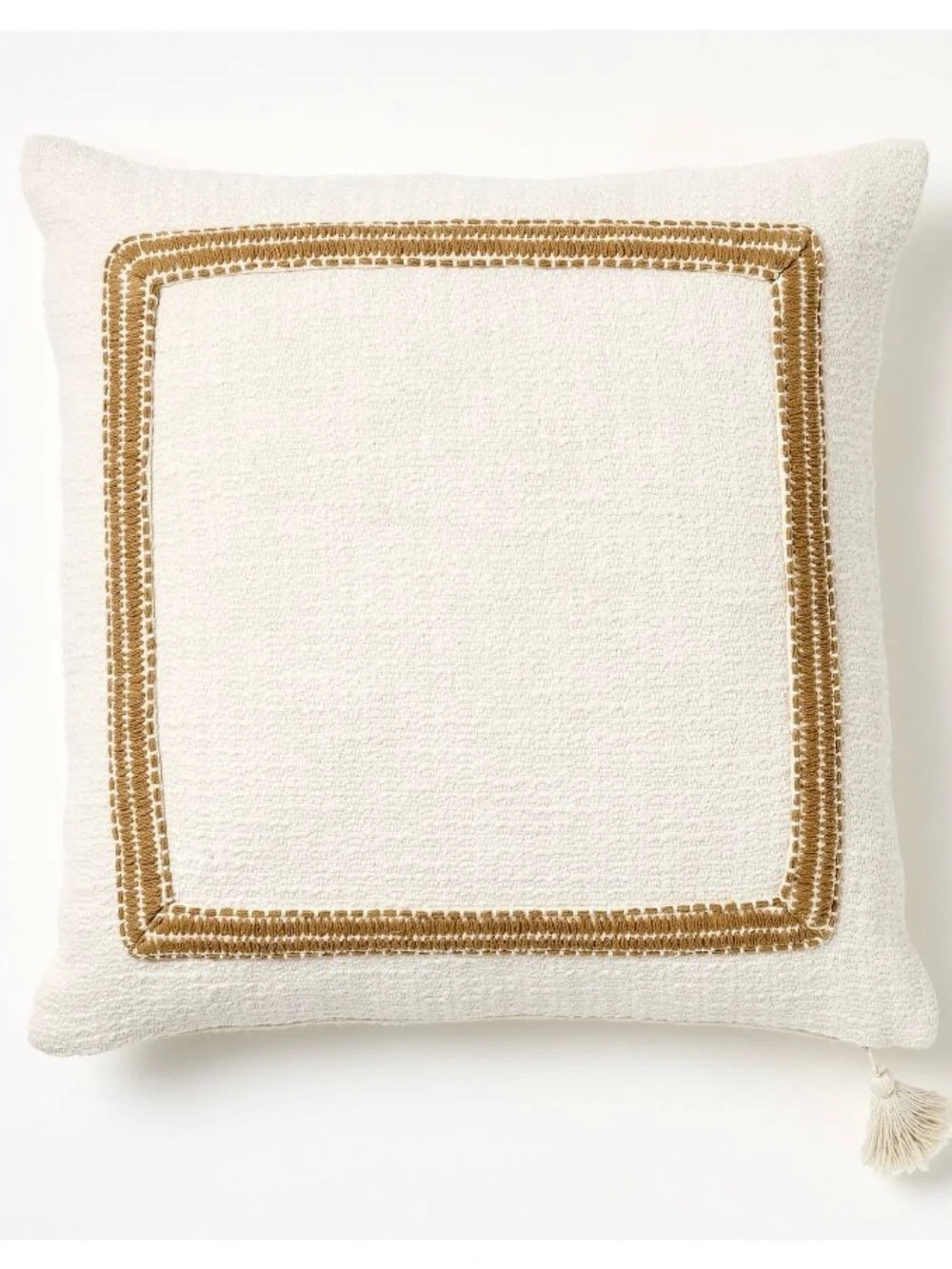Threshold Designed with Studio McGee Embroidered Frame Square Throw Pillow NWT